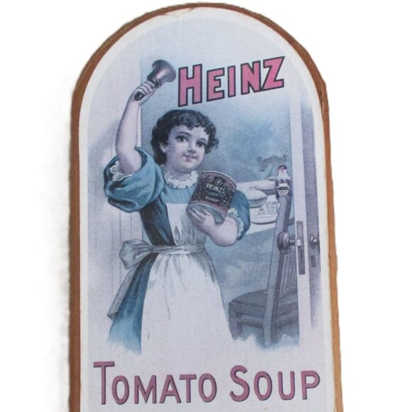 Vtg Heinz Tomato Soup Thermometer Wooden Sign By Crisloid RI 57 Varieties Pure F - Picture 3 of 5